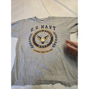 U.S. Navy Vintage Bayside Tag Made In USA Men's Size Large Short Sleeve Grey...